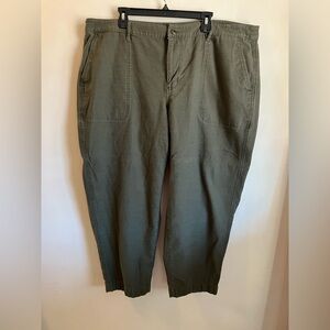 J. Crew Olive Barrel Leg Ankle Pants